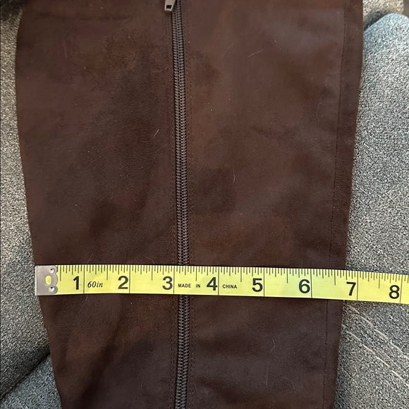 NWOT Rogue Helium Chocolate Brown Suede Knee-High Platform‎ Boots Size 10 - Picture 4 of 4
